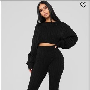 Cable Knit Leggings Set